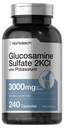 ホバハチグルコサミン硫酸2KCI(カリウム) | 3000mg | 240カプセル | 非GMO・グルテンフリーサプリメント