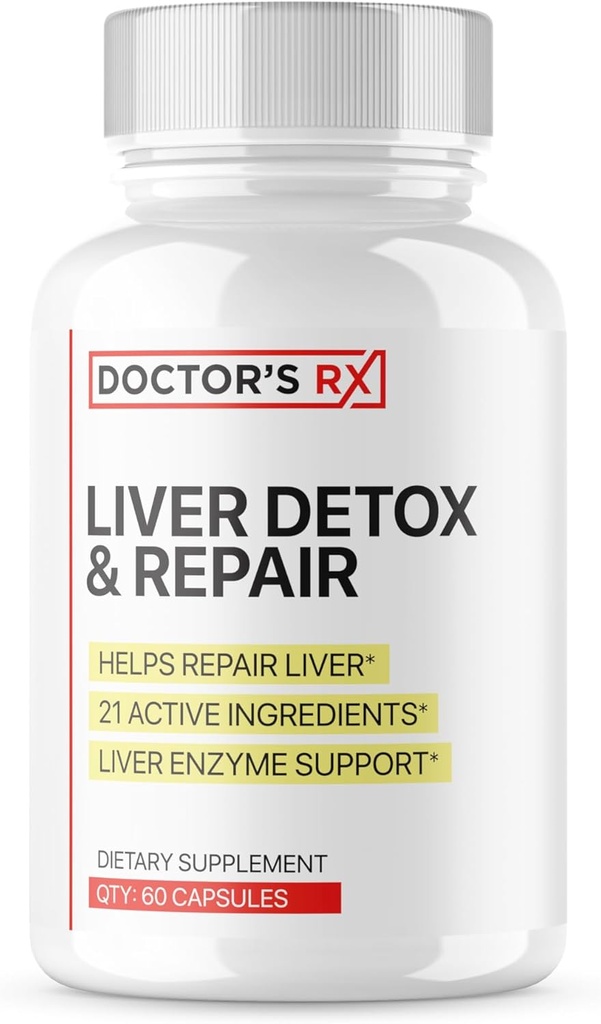 ドクターズRX ||第1回RATED Premium Liver Cleanse & Detox || 肝機能の最適化、リペアの酵素の修理 | ウルトラドシードフォーミュラ w/ 21 パワフルな成分 | 3rd Party Tested + USA Made - 60 Capsule