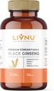 LivNu | プレミアム韓国黒パンアックス・ジンセン | エネルギー・フォーカス・性能・スタミナ・免疫サポート | ヴィーガン・ピルス