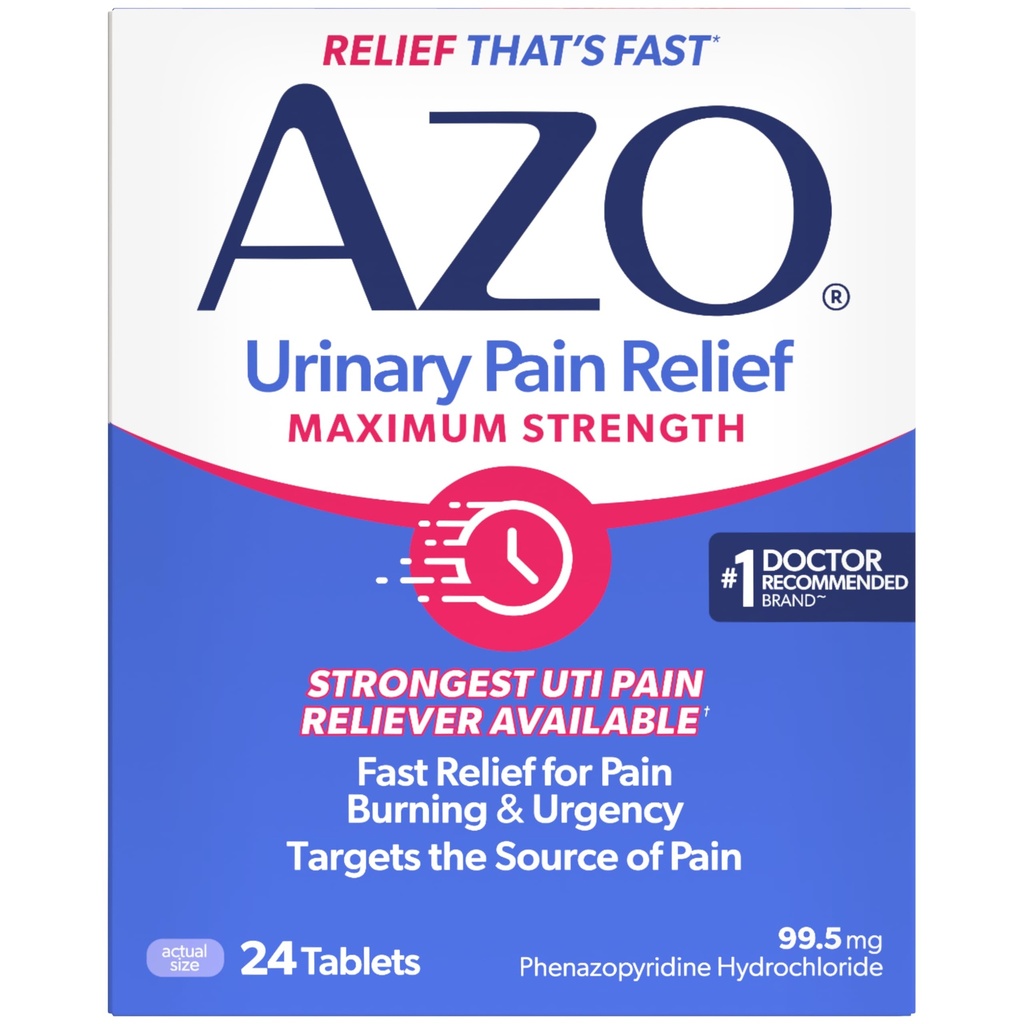 AZO の尿道の痛みの軽減の最高の強さ、UTI の苦痛の速い救助、燃える及び緊急事態、ターゲットの源の苦痛、# ほとんどの信頼されたブランド、24 のタブレット