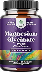 純粋なマグネシウムのGlycinateの補足のサービングごとの400mg - ビーガンの高吸収性のChelatedのマグネシウムのカプセルは女性及び人のための気分の睡眠および弛緩サポートのためのElemental 400mg- 180の計算----を
