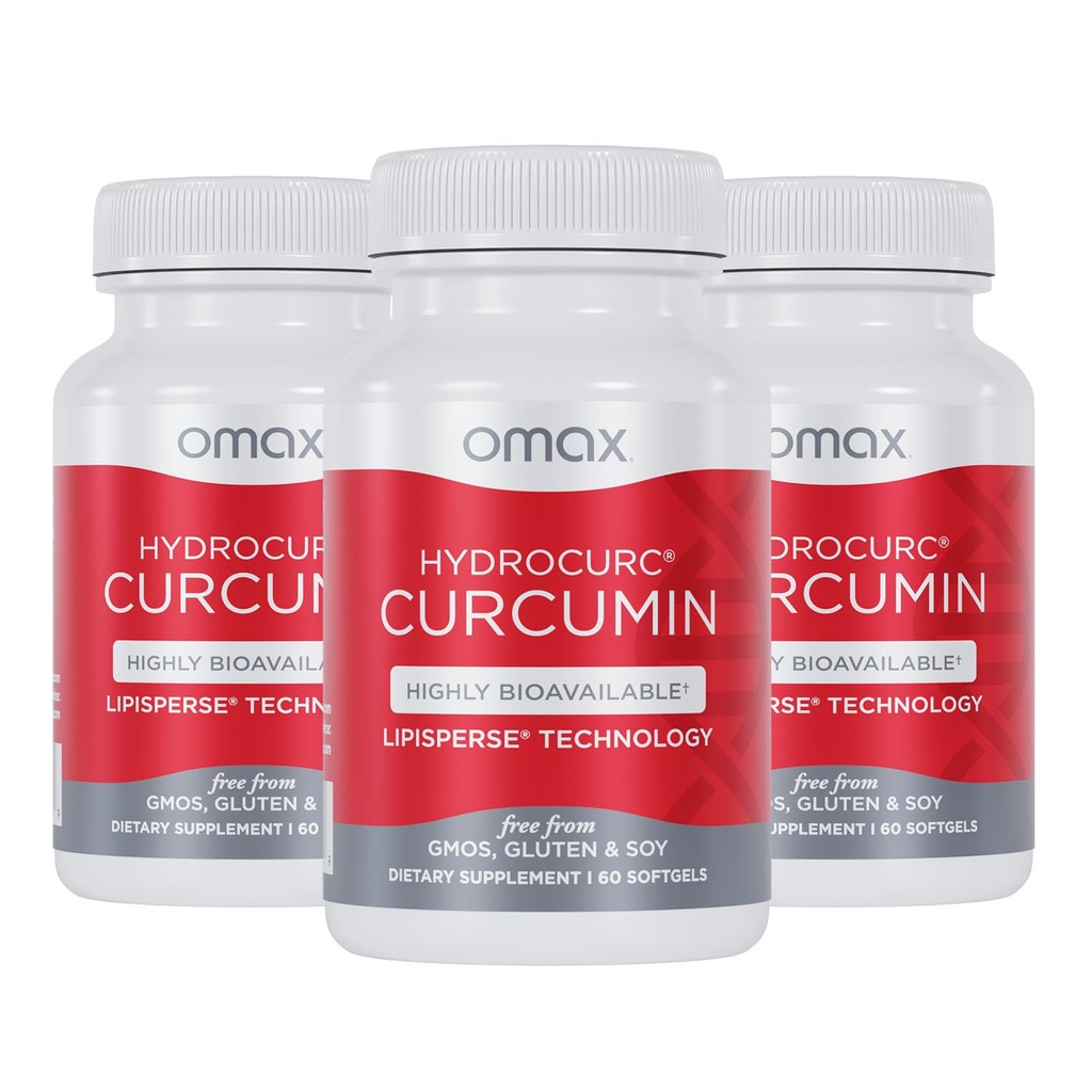 Omax3 HydroCurc のタービン クルクミンの Softgels、効力及び吸収、共同健康、180 の Softgels のための高生の利用できる MCT のオイル ナノ粒子 (3 パック)