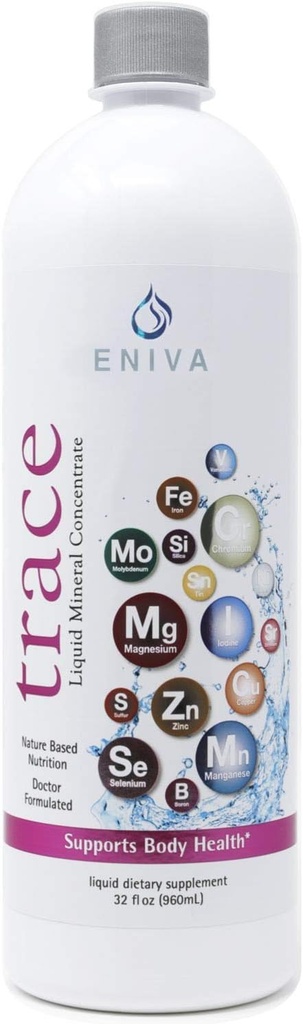 Liquid Ionic Trace Mineral Supplement (32oz) Doctor Formulated. Zero Calories. Zero Sugar. by Eniva Health.