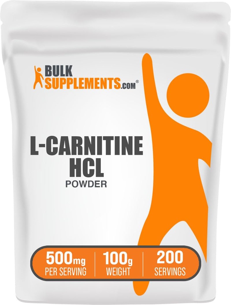 BulkSupplements.com L-カルニチンHClパウダー - カルニチンサプリメント、カルニチンパウダー、L-カルニチン500mg - アンフレーバー&グルテンフリー、サービングあたりの500mg、100g(3.5オンス)(パッケージ1)