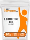 BulkSupplements.com L-Carnitine HCl Powder - Carnitine Supplement, Carnitine Powder, L-Carnitine 500mg - Unflavored & Gluten Free, 500mg per Serving, 100g (3.5 oz) (Pack of 1)