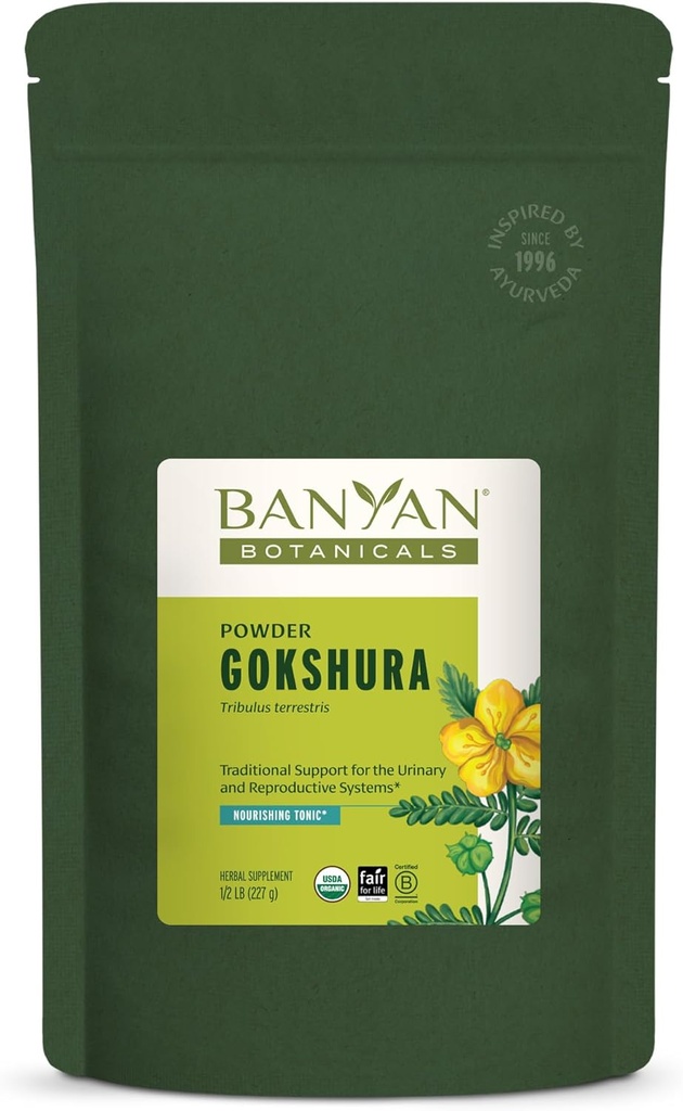 Banyan Botanicals Gokshuraパウダー - オーガニックGokshuraフルーツ(Tribulus Terrestris)パウダー - 男性用Vitalityサプリメント - 尿の健康をサポート* - 1⁄2ポンド。 - 非GMO持続的に供給ビーガン