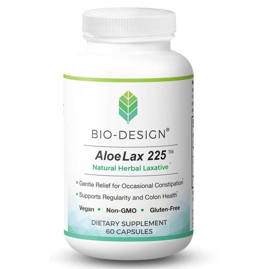 Aloe Lax 225天然ハーブ乳剤 - 225 mg天然アロエフェロックスとOccasional便秘、ガス、およびブロッキングのための穏やかな救済 - 腸の規則性とコロンの健康をサポート - 60カプセル