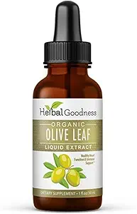 草のGoodnessのオリーブ葉のエキスの液体1oz -免疫のブースト、カジオバサル サポートのため、認知の井戸は、酸化防止剤が付いている皮の健康そして消化管の慰めを改善しました - 1本のびん