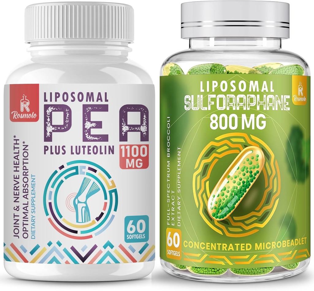 Liposomal Palmitoylethanolamide 1000のmg +二重配達800mg Liposomal Sulforaphaneの高められた吸収およびBioavailability