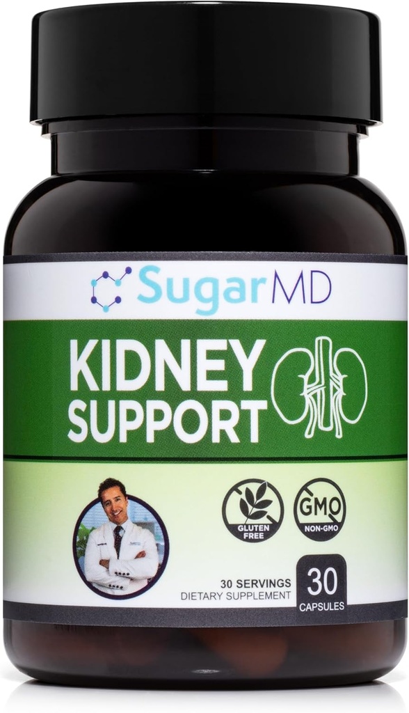 SugarMDの腎臓サポート方式30カプセル–健康な腎臓機能のための腎臓サポート補足–非GMO及びグルテンフリーの腎臓は人及び女性のための補足–(30日の供給)