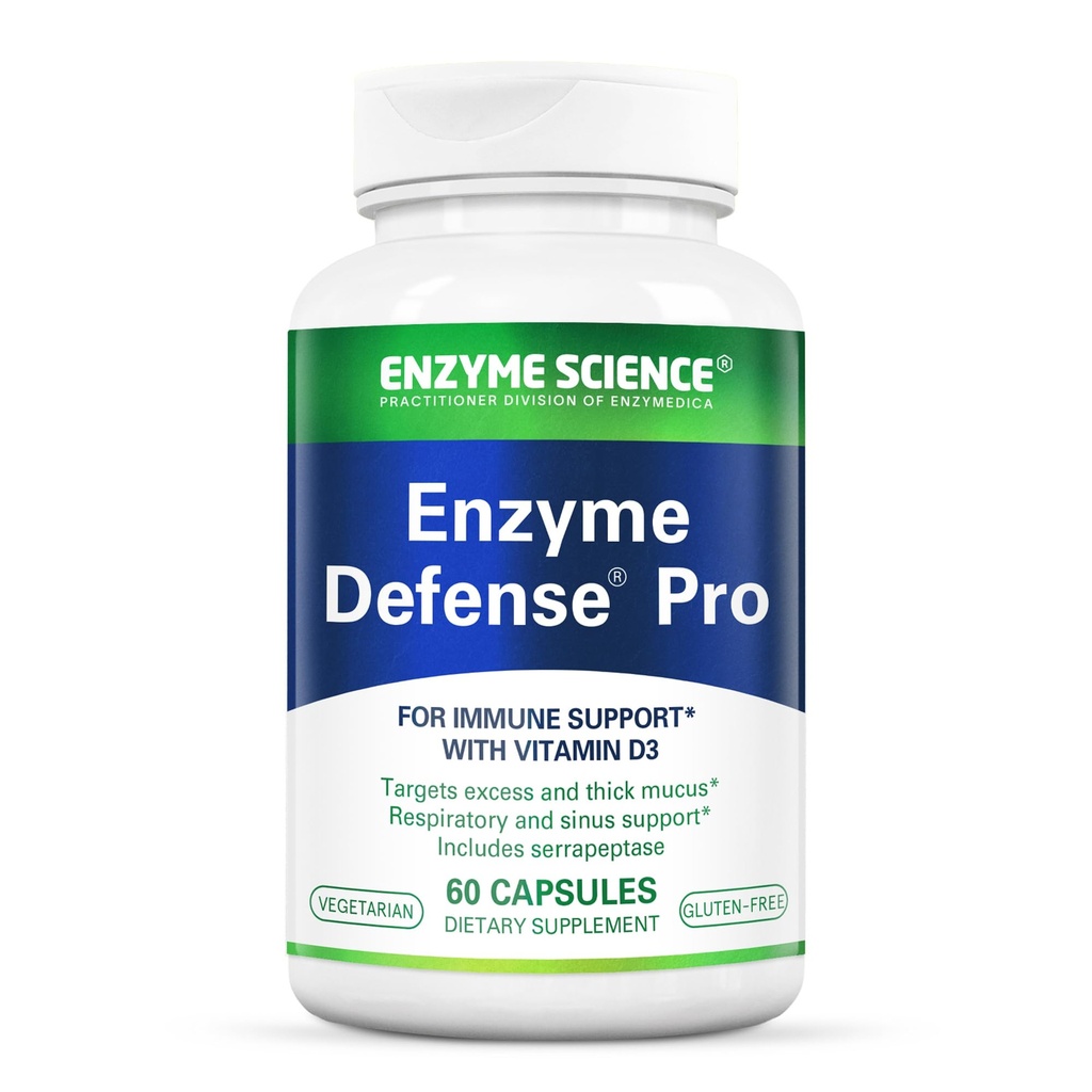 酵素科学酵素防衛プロ、60カプセル - 免疫サポートサプリメント - ビタミンD3、L-Lysine、カルシウム、およびプロテアーゼ - 酵素消化サポート - 免疫システム