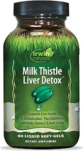 Irwin ナチュラルズ ミルク アコール 肝臓 Detox - 60 液体 Softgels - サポート 肝臓の健康 と Dandelion, Artichoke, ターメリック & グリーンビートルート