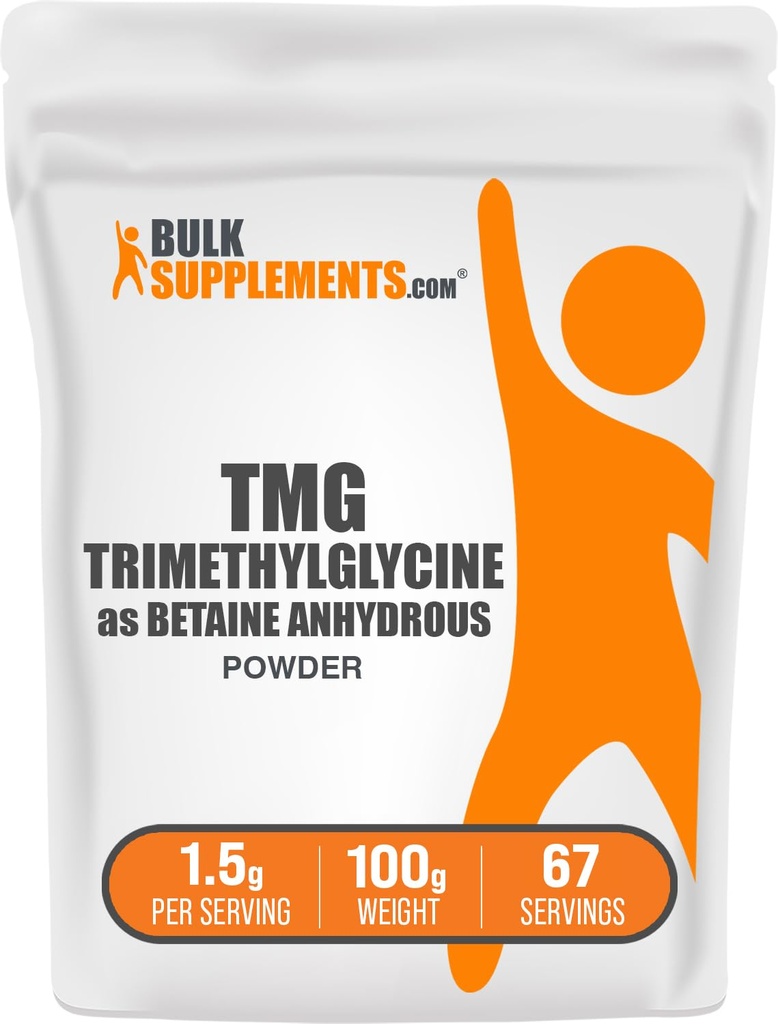 BulkSupplements.com TMGパウダー - Betaine Anhydrous、TMGサプリメントとしてのTrimethylglycine - Unflavored&Gluten無料、サービングあたり1.5g、100g(3.5オンス)(パッケージ1)