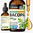 BIO KRAUTER Bacopa Monnieri ドロップ - 脳サポート ブラフミ サプリメント - 液体 Bacopa サプリメント - アルコール & 砂糖無料 - ビーガン 2 Fl.Oz.