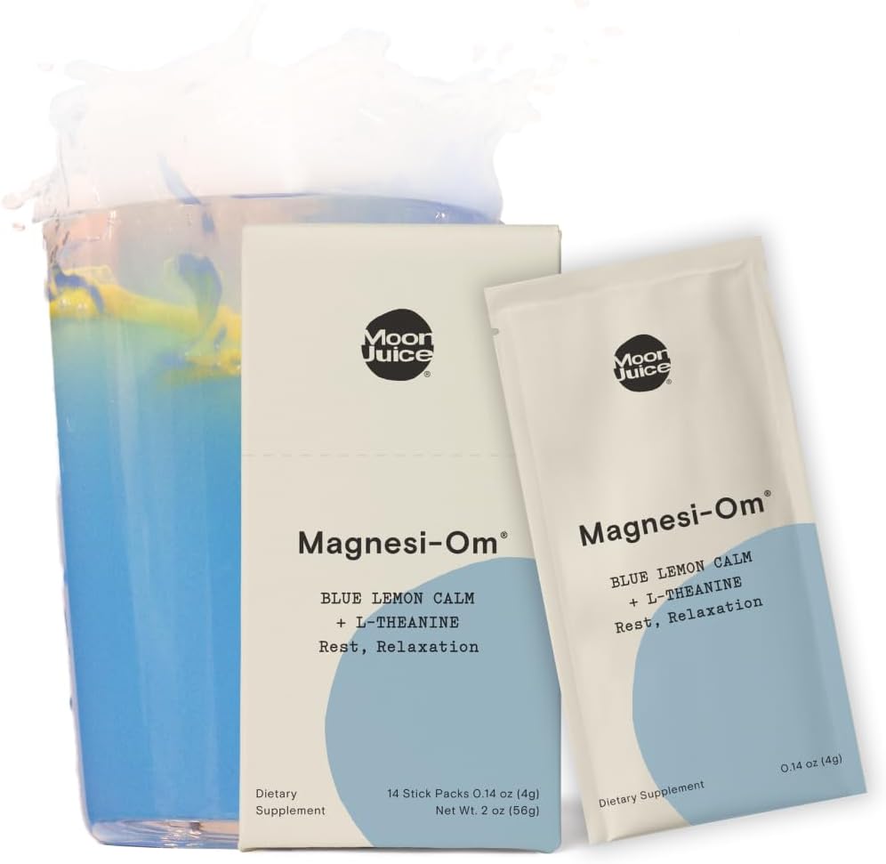 月のジュース - Magnesi-Om、ブルーレモン - スティック(18のサービング) - サポート脳の健康、残り - マグネシウムパウダー - L-テアニン - 正規 - 堆肥化 - 100%のトレーサブル - ビーガン、非GMO - 0.14oz