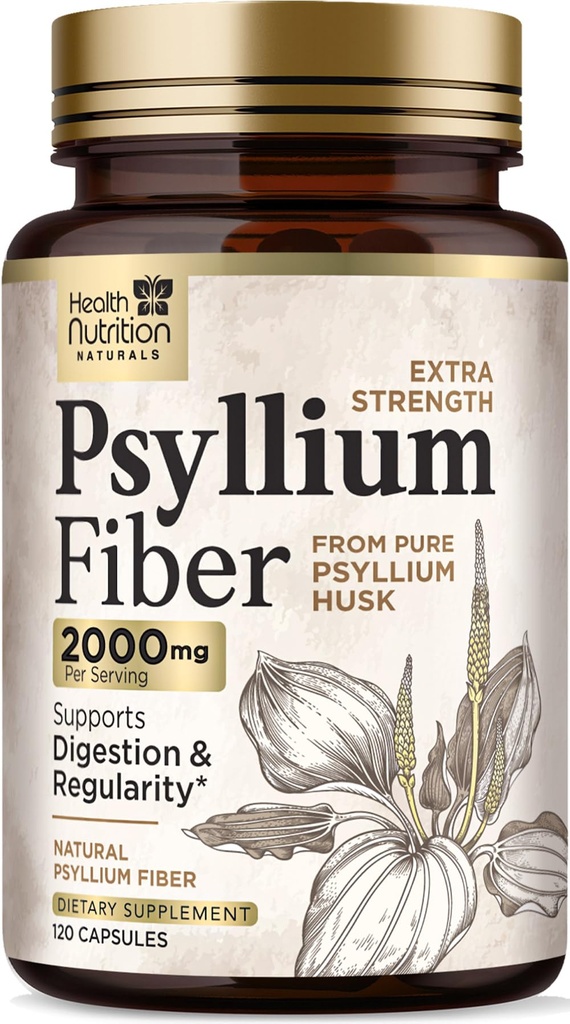 Psylliumのカプセル1500のmg -自然な繊維の補足の丸薬、毎日の消化器、コロンの健康及び規則性サポート、植物はPsylliumの殻の粉の帽子、ビーガン、非GMO - 120の野菜のカプセルを基づかせていました