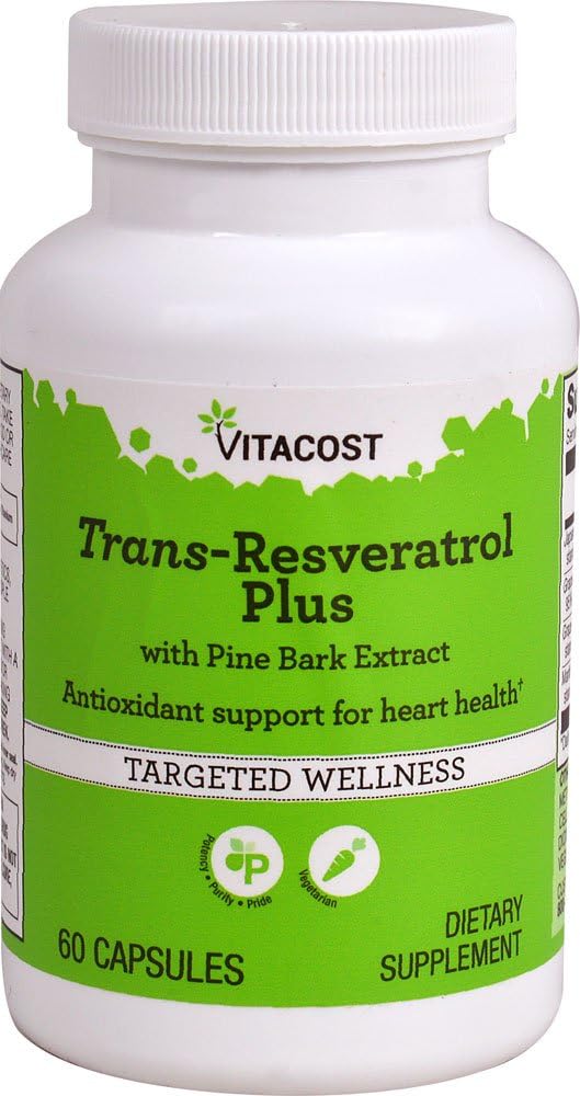 Vitacost Trans-Resveratrol Plus -- 60 Vegetarian Capsules