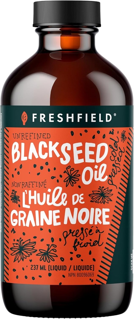Freshfield Black Seed Oil | Vegan Friendly, Thymoquinone, Premium (Black Cumin Seed Oil, Nigella Sativa) | Cold Pressed | Ultra Strength | Pure and 100% Natural. 8 oz Liquid