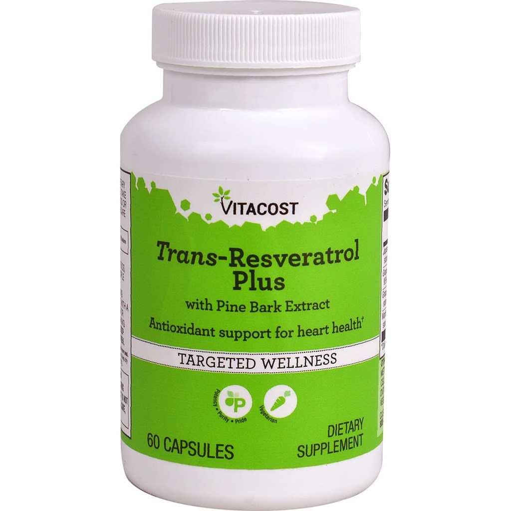 Vitacostトランスレスベラトロールプラス - 60 ベジタリアンカプセル