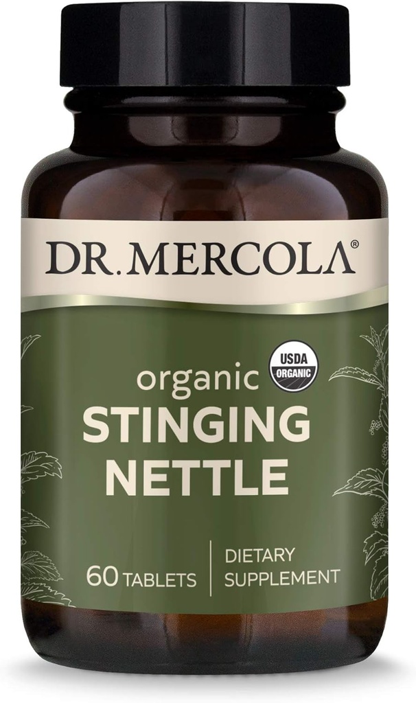 Mercola Organic Stinging Nettle Dietary Supplement、60サービング(60錠)、非GMO、グルテンフリー、大豆フリー、USDA Organic