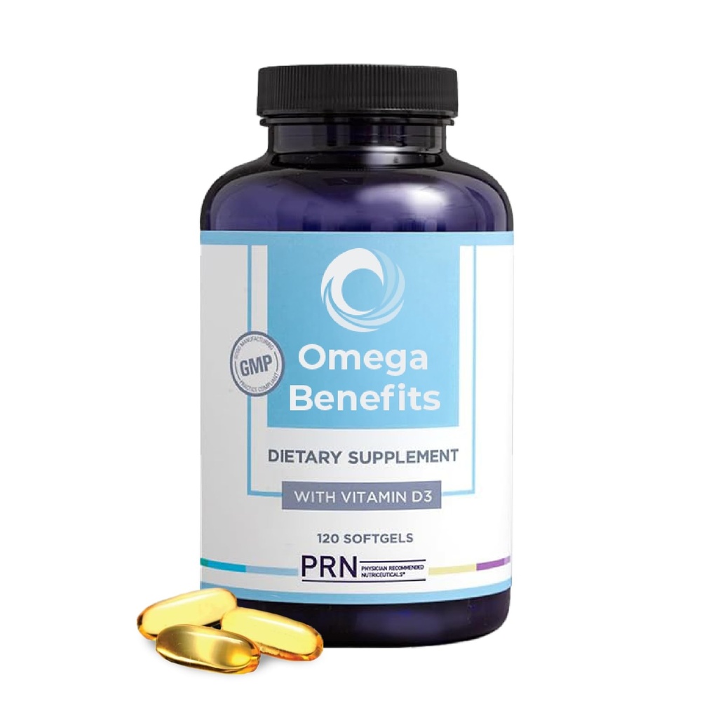 PRN DEオメガ3サプリメント - 120ソフトゲル、30日の供給 - rTGオメガ3脂肪酸1680mg EPA、560mg DHA&ビタミンD、皮膚、関節、脳、目と心の健康