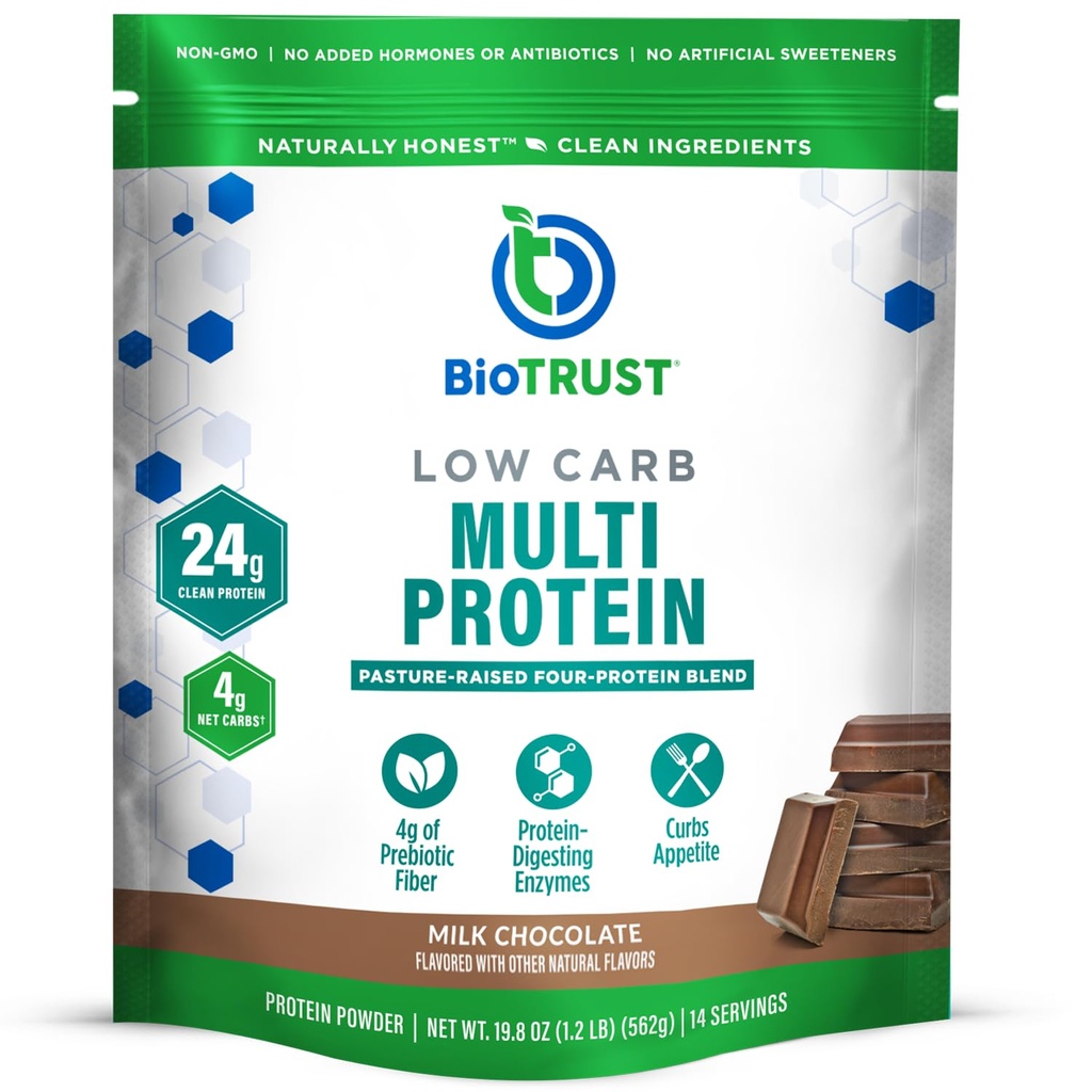 BioTrust 低炭水化物プロテインパウダー - 草供給ホルモンフリー牛のおいしいウィー&カゼインブレンド - 非GMO、グルテンフリー(チョコレート)