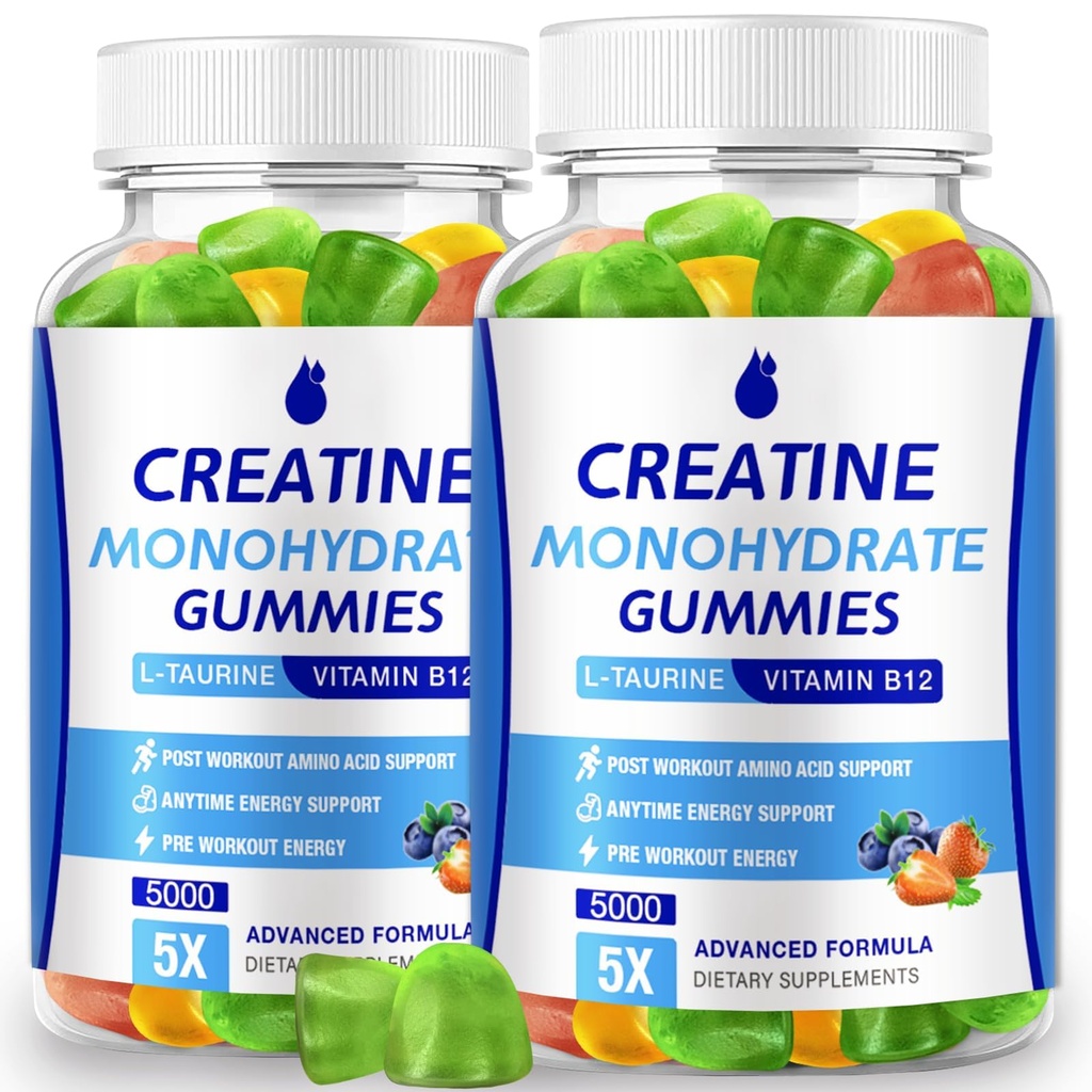 女性のためのクレアチンの Monohydrate のグミー 5000mg のクレアチン & 人 2 パック, ブーストの焦点のためのクレアチンの Monohydrate の咀嚼, 筋肉強さ, 5g のクレアチンの一食当たりの Monohydrate, 砂糖無料, 完全菜食主義者の