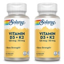 SOLARAYビタミンD3 + K2、Calciumの吸収のためのD&Kビタミンおよび健康な心血管系及び動脈、非GMO及び大豆のためのサポート
