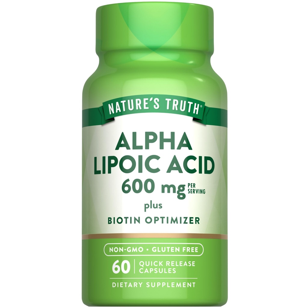 自然の真理アルファリポ酸600mg | プラスビオチンオプティマイザ | 60カプセル | 非GMO&グルテンフリーサプリメント
