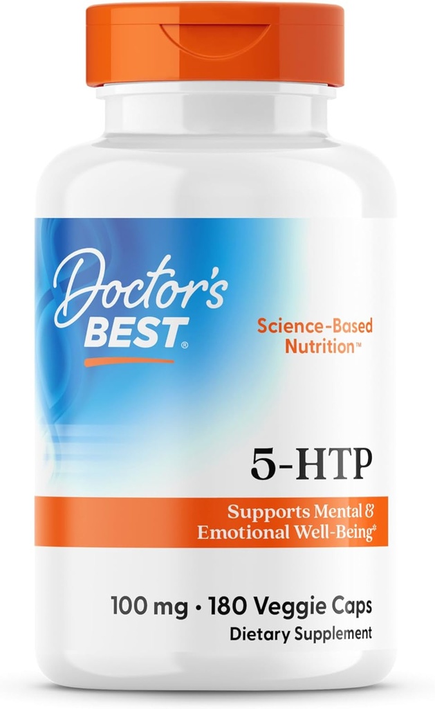 医師 ベスト5-HTP, メンタル&エモーショナルウェルビーイングをサポート, 非GMO, グルテンフリー, 大豆フリー, 完全菜食主義者の 180 ベジギーキャップ