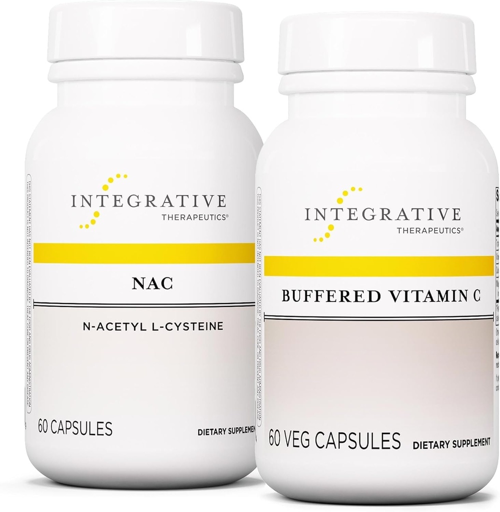 ビタミンCカプセル1,000mg、60ビーガンカプセル&NAC、60カプセル - 抗酸化対応免疫サプリメント* - サポート呼吸器&肺機能*