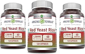 アメージングフォーミュラ サービングカプセルの補足ごとの赤いイースト米1200mg | 非GMO | グルテンフリー | 米国製 (120 カウント | 3 パック)