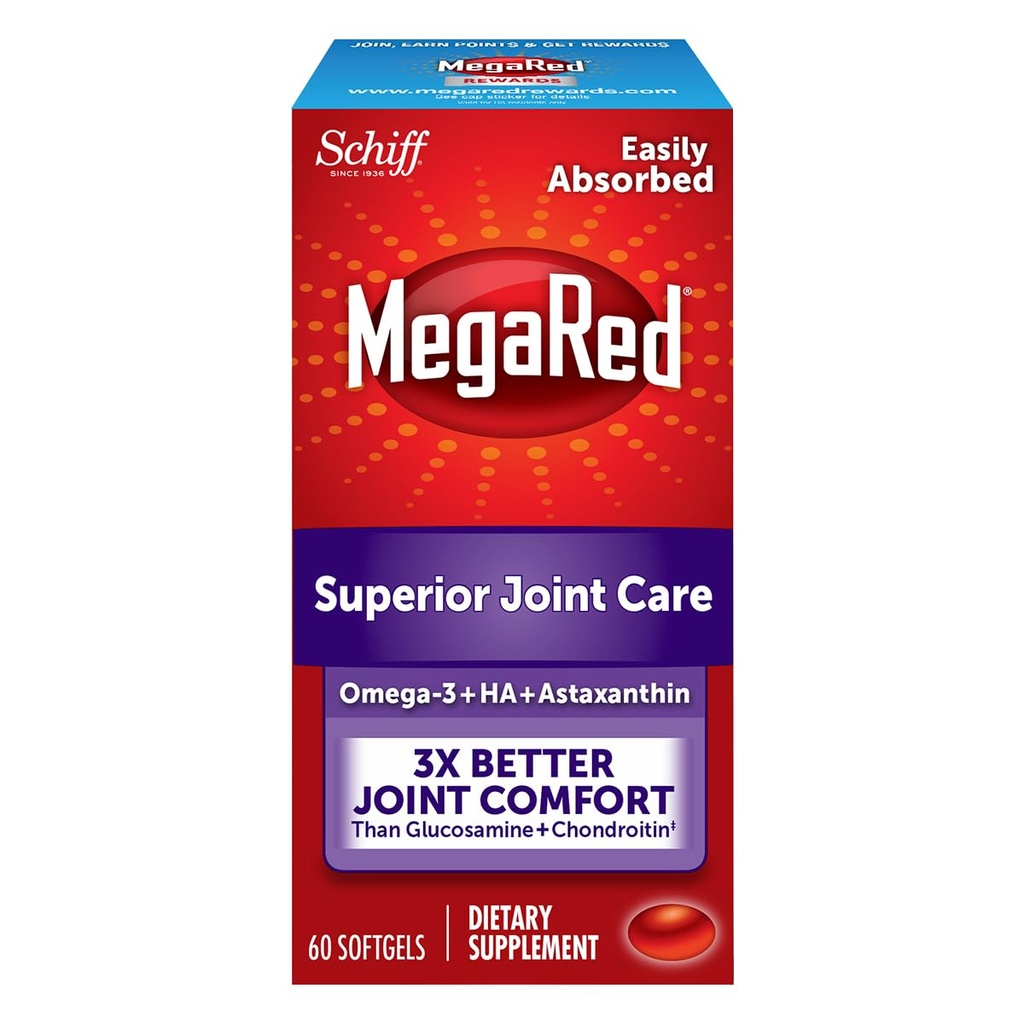 Omega-3 Krillオイルおよび接合箇所の補足-Megaredの接合箇所の心配60のsoftgels - EPA/DHAの脂肪酸、酸化防止剤、Hyaluronic酸、魚油との魚のburpのaftertaste無し