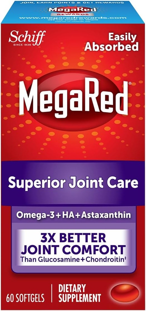 Omega-3 Krillオイルおよび接合箇所の補足-Megaredの接合箇所の心配60のsoftgels - EPA/DHAの脂肪酸、酸化防止剤、Hyaluronic酸、魚油との魚のburpのaftertaste無し