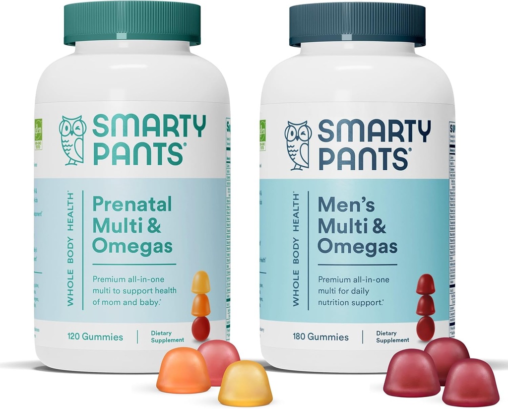 SmartyPants Prenatalおよび人のMultivitaminのガミーの束:Omega 3の魚油(EPA/DHA)、Biotin、Methylfolate、ビタミンD3、C、ビタミンB12、B6、A、免疫サポートのためのK及び亜鉛(30日の供給)