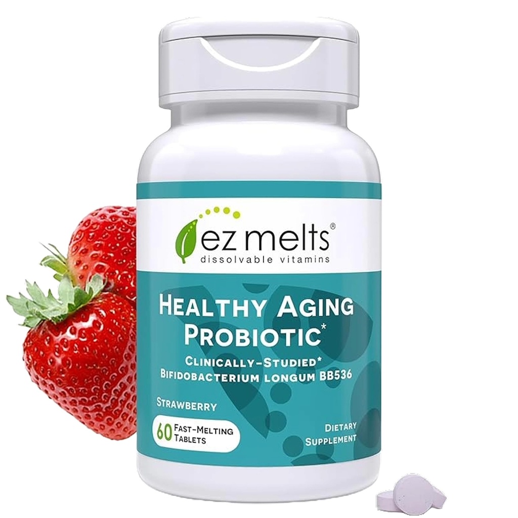 EZの溶解の分解性の健康な老化のプロバイオティクス、BifidobacteriumのLongum BB536 (2 Billion CFU)、砂糖なし、女性及び人のためのプロバイオティクス50+の2か月の供給- 1のパック