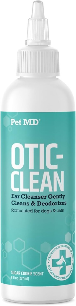 ペットMD猫と犬耳クリーナー - 犬のためのオティックイヤーソリューション - ペット耳クリーナー - 猫耳クリーナー液体 - 猫と犬のクリーニング用品 - 砂糖クッキーセント - 8オンス。