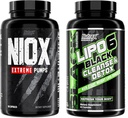 Nutrex Research NIOX Extreme PumpscとLipo6デトックスとクレンジング - NO3-T ArginineビタミンCとAstraGinのNitrateサプリメント - 女性と男性のためのコロンクレンザーとデトックス