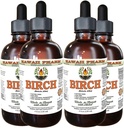 Birch Alcohol-Free Liquid Extract, Birch (Betula Alba) Dried Bark Glycerite Hawaii Pharm Natural Herbal Supplement 4x4 oz