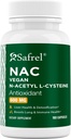 Safrel N-Acetyl-L-Cysteine (NAC)のカプセル、600mg、180の計算、呼吸器、免疫、レバーの健康の強力な酸化防止装置サポート、吸収すること容易非GMO、グルテンフリー