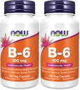 NOWサプリメント、ビタミンB-6(ピリドキシンHCl)100mg、心血管の健康*、100ベジカプセル(パッケージ2)