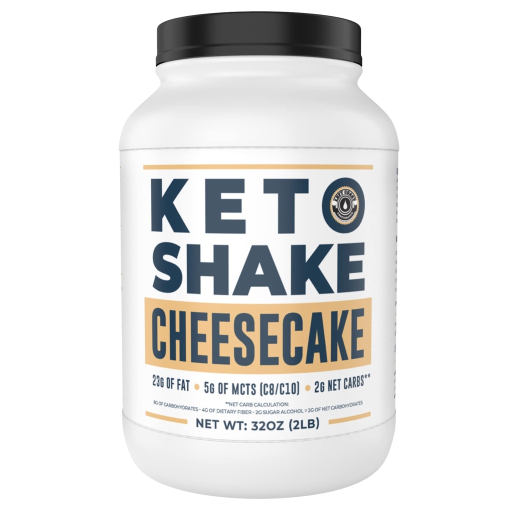 チーズケーキKetoミール交換シェイク[2lbs] - 低炭水化物プロテインパウダーシェイクミックス、MCTと高脂肪、コラーゲンペプチドと本物のアメリカのクリームチーズ