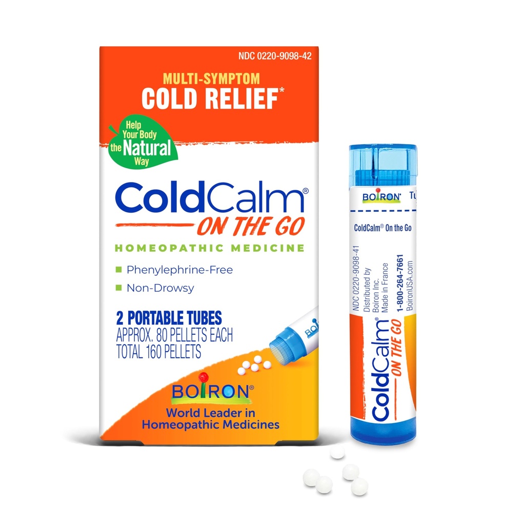 Boiron ColdCalm On the Go 風邪救済 for Sneezing, Runny Nose, Nasal Congestion, Sore Throat - 2 カウント (160 ペレット)