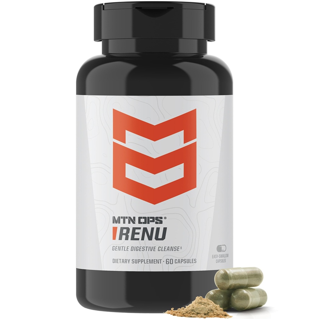MTN OPSは、消化器の健康と代謝ブースター、60カプセル、30サービングのためのGentle Digestive Cleanse、Psyllium HuskパウダーのためのRenu