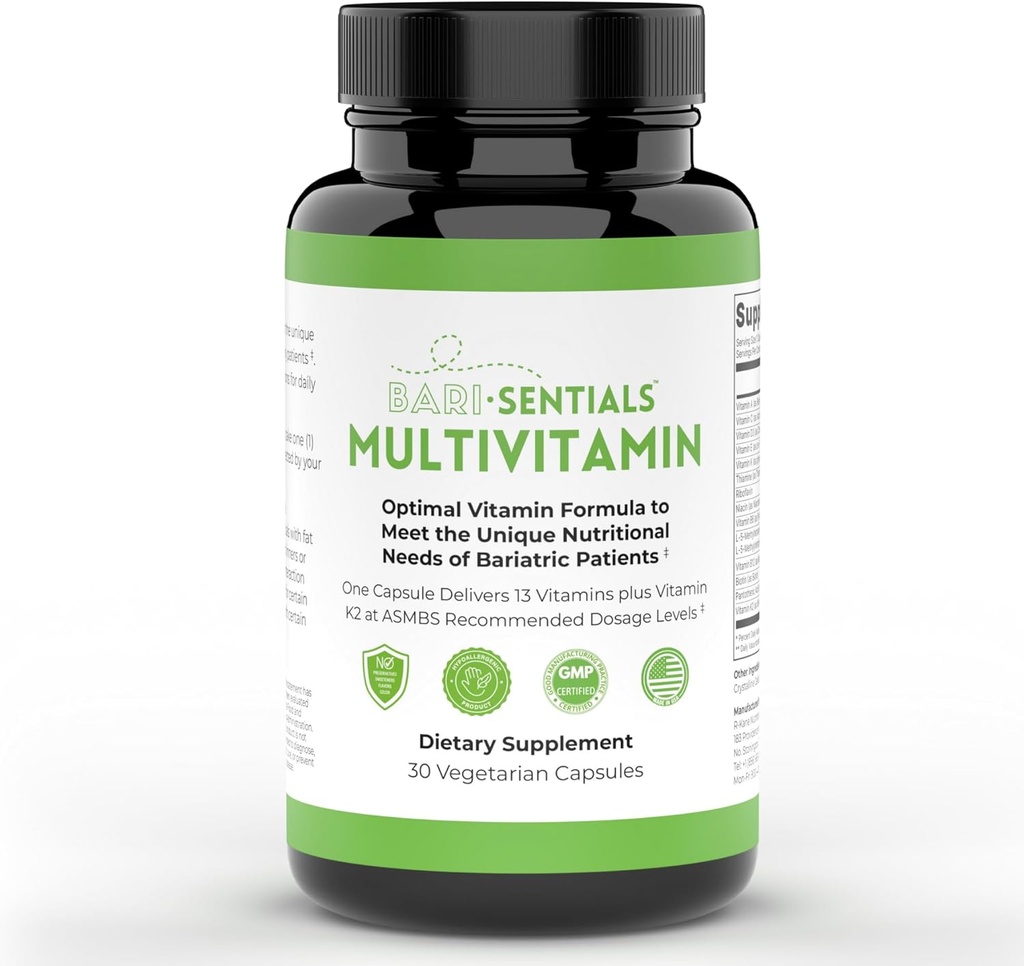 R-Kane Barisentials Bariatric Multivitaminsの補足ポストの胃のバイパス、袖のGastroectomy、DS-の必須の毎日の栄養30のベジタリアンのカプセルのためのBariatricサポート
