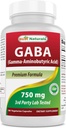 Best Naturals GABA Supplement 750mg 180 Veggie Capsules, Naturals Sleep Aid