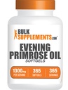 BulkSupplements.com Evening Primrose オイル Softgels - GLA サプリメント, イブニング Primrose オイル 1300mg - グルテンフリー, 1 サービングあたりのソフトゲル, 365 カウント (パッケージ 1)