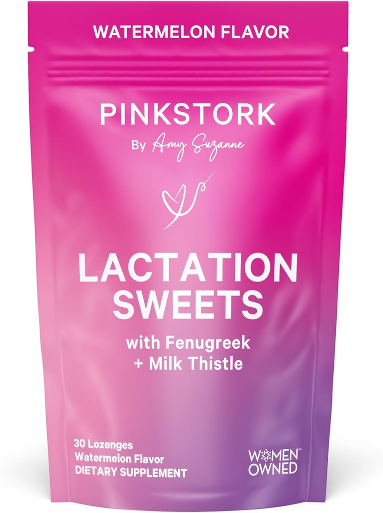 ピンクストーク乳液スイーツサプリメント、フェヌグリークとミルクアザミのブレーストスナック - 30 Watermelon Candy Drops(パッケージ5月Vary)