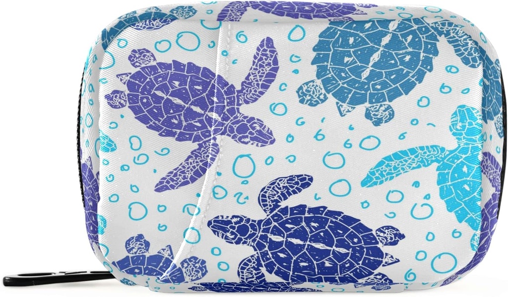 Naanle のビンテージ海のカメの丸薬箱 7 日の丸薬の箱の旅行丸薬のオルガナイザー袋ジッパーの携帯用ウィークリー ケースの補足のビタミンのホールダーのためのコンパクト サイズ