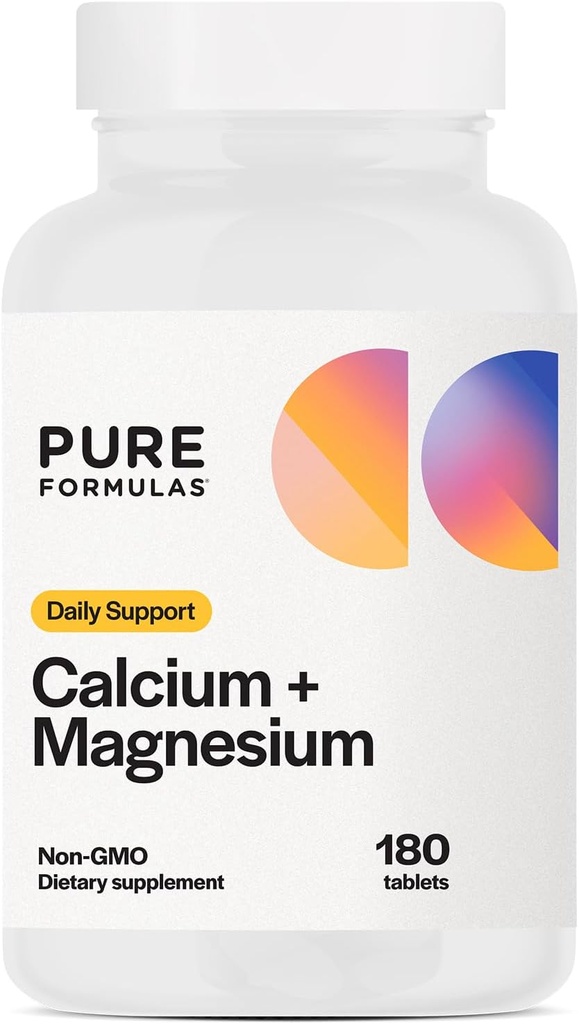 PureFormulasのカルシウム+マグネシウム-グルテンフリーの補足はマグネシウムのカルシウム ビタミンCのビタミンD及びほう素、アレルゲンの友好的な非GMO 180のタブレットが付いている骨の健康及び全面的なウェルネスを支えます
